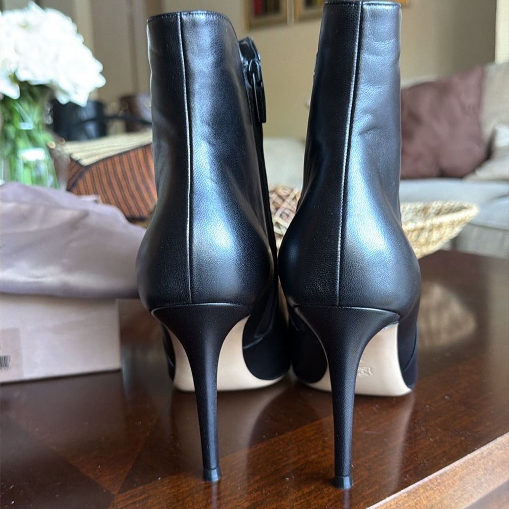 GIANVITO ROSSI Black Leather Ankle Booties Shoes Heels Women’s EU 41 NWT - Picture 7 of 12